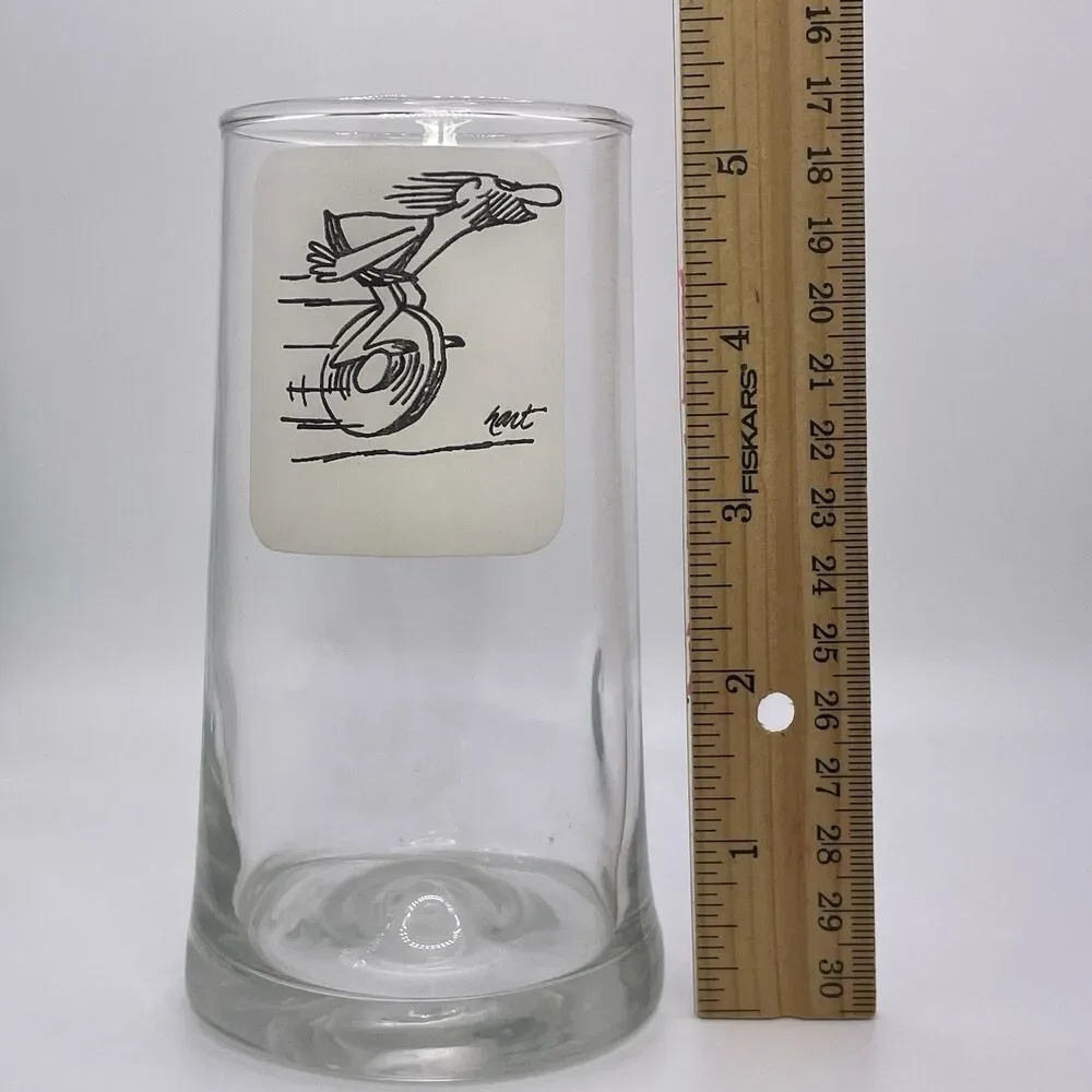 Vintage 1970s  Johnny Hart b.c Caveman on a Wheel  Comic Juice Tumbler